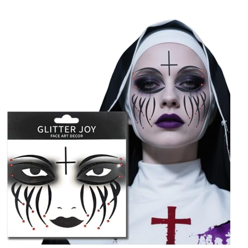 Halloween Make Up, NunCostume Face Jewels Stick On, All In