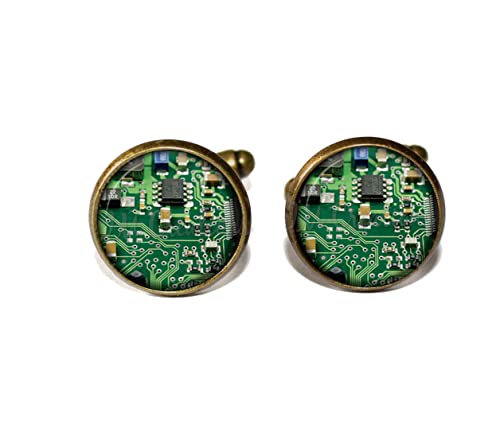 IMAGE ONLY of Computer Green Circuit Board Geek Wear Handmade