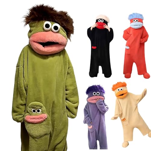 Generisch Goofy Onesie Silly Onesie Fleece Pajamas Herren Daman Cozy Full Body Sleepwear Monster-Onesies FüR Erwachsene Big Mouth Monster Onesies Pajamas - Plush Coral Fleece for Women