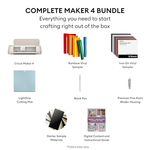 Image of Cricut Maker 4 Starter Kit for Beginners - Smart Cutting Machine with Vinyl & Iron-On (HTV), Tools & Materials for Stickers, Shirts & DIY Crafts