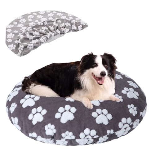 Housse de lit ronde pour chien et chat lavable en polyester - 4
