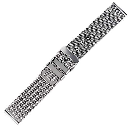 Bracelet de montre acier inoxydable argent boucle ardillon robuste