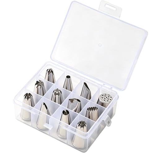 Cake Decorating Kit   Icing Nozzle Set, Pastry Decorating Tips, Cupcake Frosting Accessories | Baking Decoration Supplies, Reusable Stainless Steel Decoratings Tools for cookie Muffins Cakes