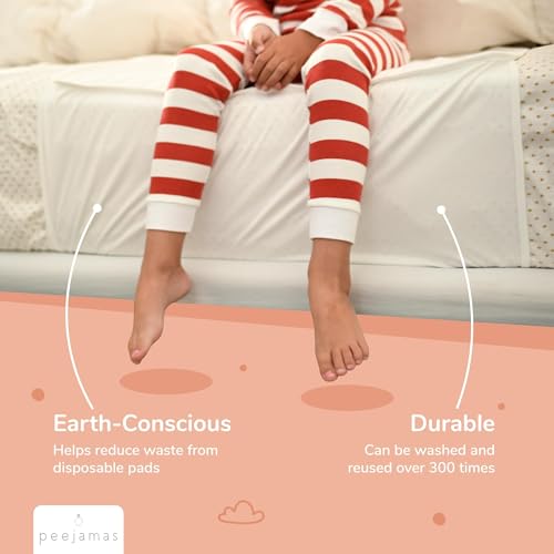 Image of Peejamas 2 Pack Potty Training Pee Pads for Kids, Toddler - 100% Waterproof, Non Slip & Reusable Mattress Protector - Fits Twin Mattresses up to 14 inch Deep, 38 inch W x 30 inch L