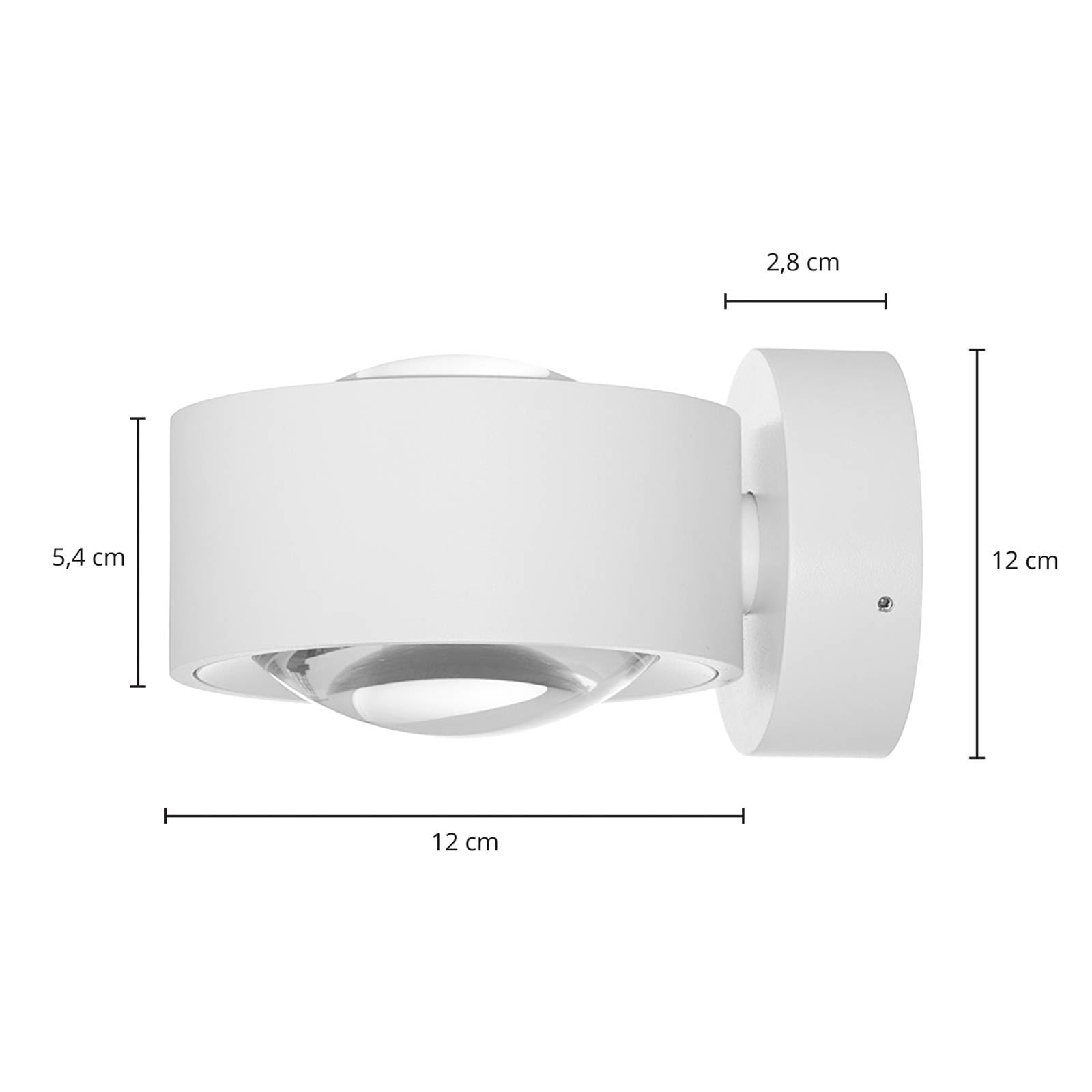 Arcchio LED Wandleuchte, Wandlampe Innen Rotari (Modern) in Weiß aus Aluminium (2 flammig) - Wandstrahler Wandbeleuchtung Schlafzimmer/Wohnzimmer Licht nach oben & unten Wohnzimmerleuchte