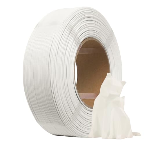 Image of eSUN PLA+ Refilament 1.75mm, 3D Printer Refill PLA Plus, Dimensional Accuracy + /- 0.03mm, 1KG Spoolless 3D Printing Filament for 3D Printers, White
