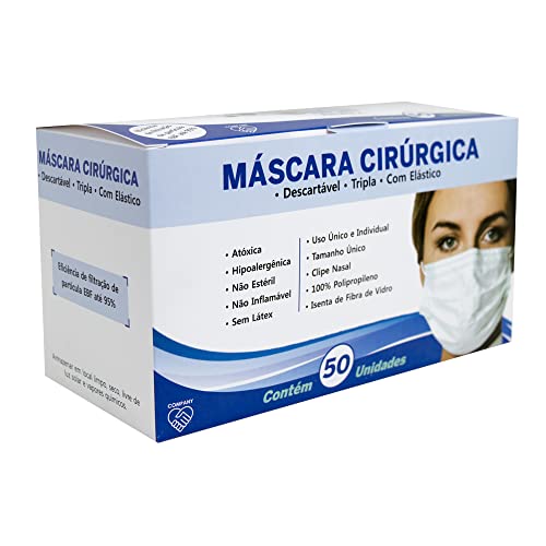 Máscara Cirúrgica Descartável 50 Un. DFE 98% - Medi Company