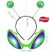4Pcs Halloween Green Headband and Glasses Set Boppers Antenna Headband Rainbow Lens Sunglasses for Alien Theme Halloween Cosplay Party Supplies