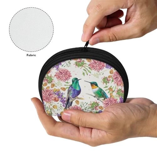Hummingbird Wallet for Women with Zipper Flower Wallet Pouch Bag for Girls4