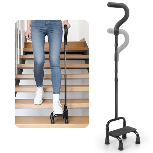 Adjustable Stair Climbing Assist Cane for Seniors, Half Step Stair Walker Aid for Walking Up Down,...