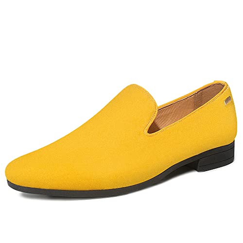 Image of UUBARIS Mens Velvet Loafers Slip-on Dress Shoes Fashion Style Driving Shoes Classic Tuxedo Shoes Casual Oxford Shoes