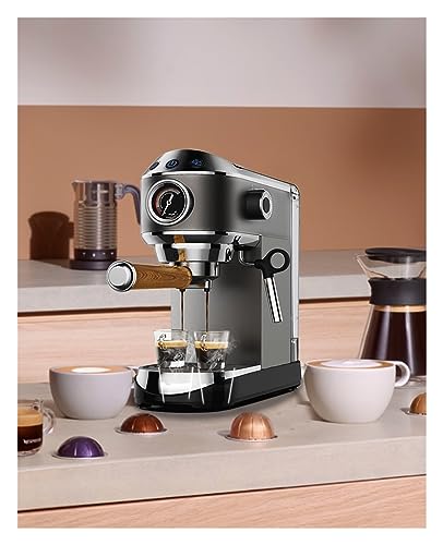 GLJTUO Halbautomatische Kaffeemaschine Mit 20 Bar Und Milchdampfaufschäumer, Für Espresso, Cappuccino, Latte Und Mokka – Bild 3