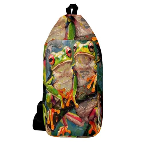 Sac à dos à bandoulière grenouille multicolore 16x36.5cm pour rando