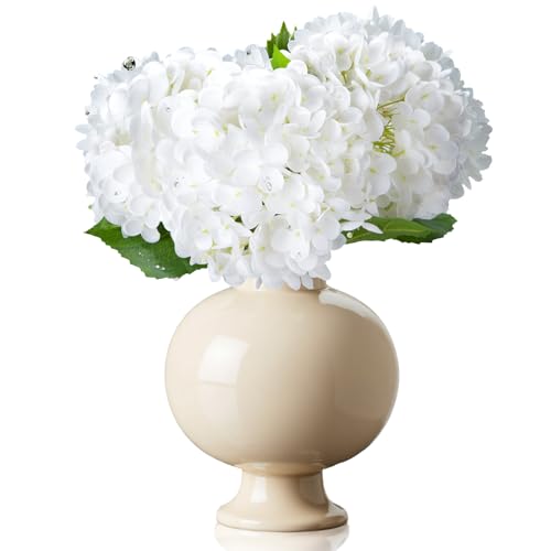 DBCMEW 3PCS Hydrangea Artificial Flowers Realistic Single Long Stem Hydrangea Flowers for Wedding/DIY Craft/Home/Birthday Party/Office/Hotel DecorationNO VASE