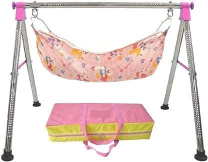 DazzliaBaby Boy's & Girl's Folding Hammock with Steel Hangers & Mosquito Net (Black)