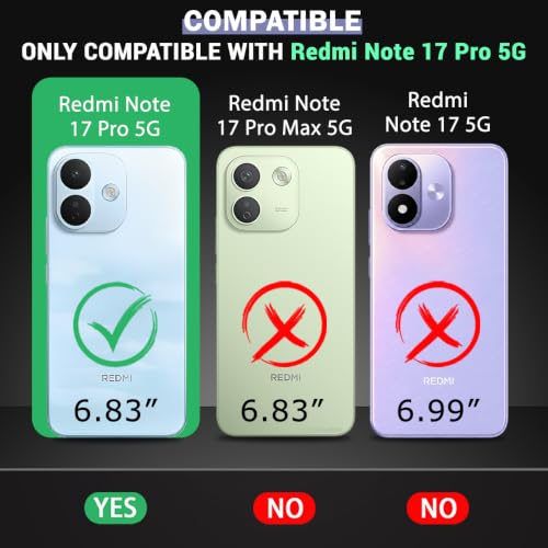 Image of TheGiftKart Tough Armor Bumper Back Cover Case for Redmi Note 17 Pro 5G | Sliding Camera Cover, Kickstand & Ring Holder | 360 Degree Protection Back Cover Case for Redmi Note 17 Pro (PC & TPU, Black)