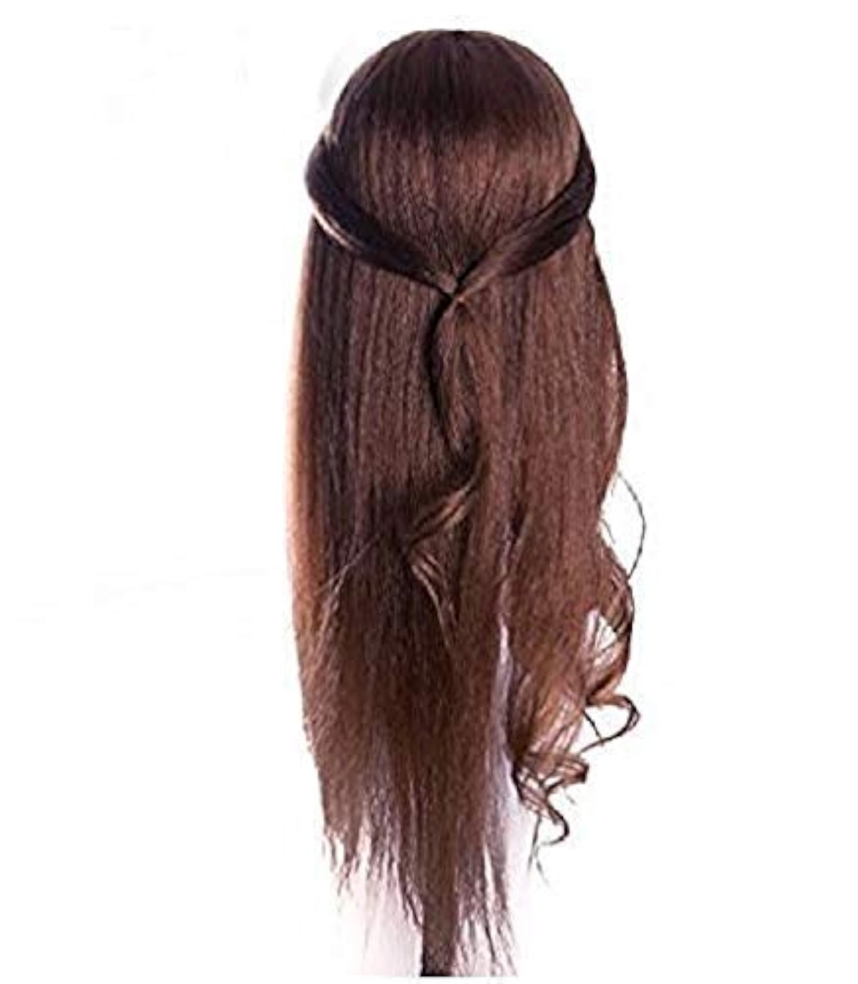 30 Inches Brown Real Human Hair Training Head for Salon Practice