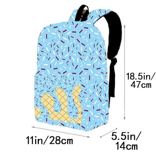 Ice Cream Backpack Kawaii Shoulder Backpacks Ice Cream Drip Backpack for Boys Girls Large Capacity Travel Daypack(Rose Red)2