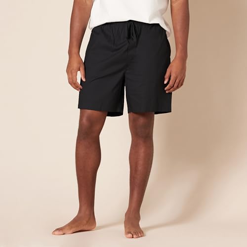 Image of Amazon Essentials Men's Lounge Sleepwear Pajama Bottom Shorts, Cotton Stretch Poplin
