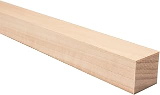 Square Wooden Dowel Stick 1-1/4" x 12" – Solid Hardwood Dowel for Crafts, DIY, and Woodworking Projects, Smooth Unfinished Wood Dowels for Crafting, School, and Hobby Projects, 4-Pack