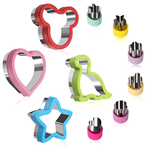 Coupe-sandwich Acier Inoxydable Coupe-Biscuits Ensemble Emporte-Pièces pour Enfants Fruits Légumes Vacances Forme de Coeur Dinosaure étoile D'ours 10 Pièces Cover