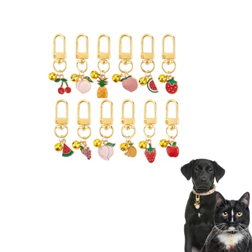 DELORIGIN 12pcs Enamel Pet Collar Bells