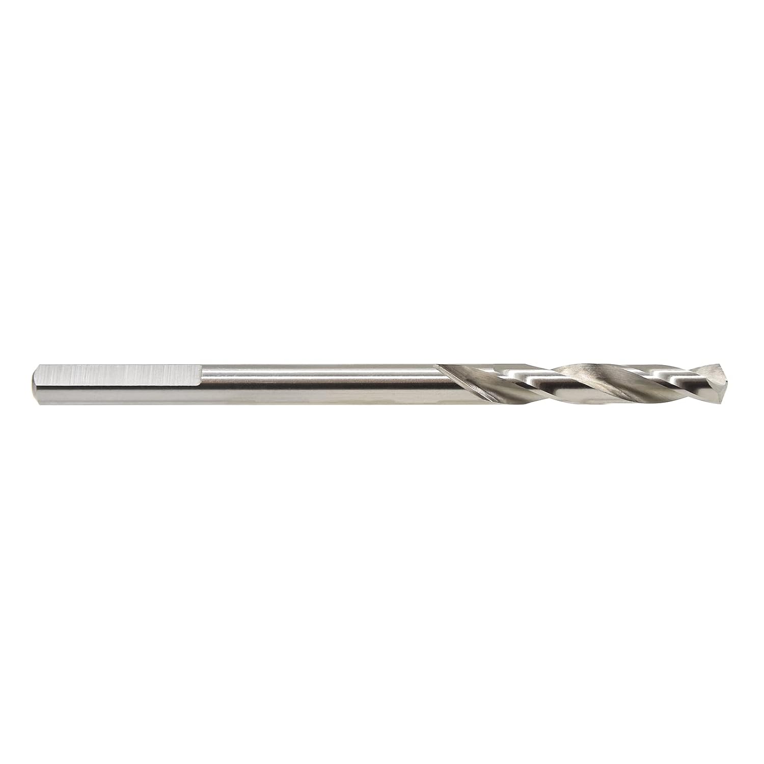 MaxTool 2PCs Diameter 1/4" Overall Length 3-3/4" HSS Pilot Drill Bits with Flat on Shank for Cutting Metal, Wood, Plastic; BA02W16R14P2