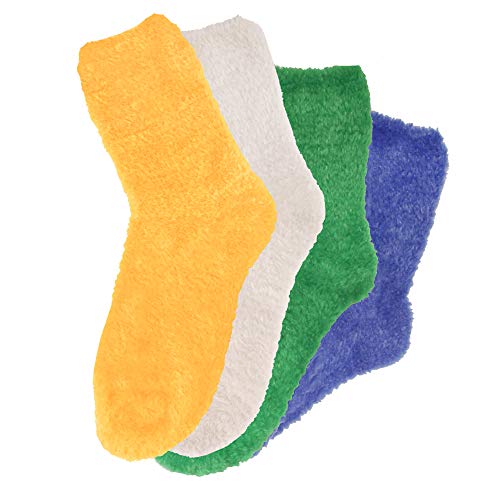 Image of BambooMN Women's Super Soft and Cozy Feather Light Fuzzy Socks - Multiple Color Options - Two Sizes - Value Packs