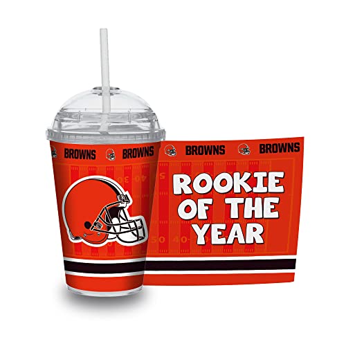 Image of Rico Industries NFL Football Rookie of The Year 12oz Acrylic Tumbler, Youth Tumbler with Swirly Straw