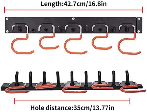 OCGIG 48 inch/123cm Tool Hanger Organizer, Adjustable Storage System Hooks,for Garden Wall Mount, Garage Rack Handle,Garden Tool Organizer,Garage Organization,Warehouse,Basement,Workshop Tool Storage