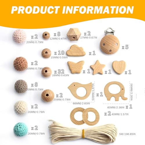 Perles en macramé pour fabriquer facilement vos chaînes de sucette bébé
