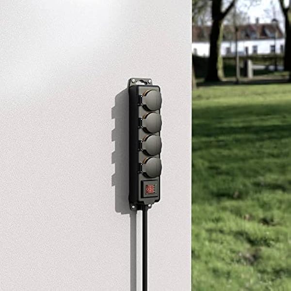 Удлинитель Hama с 4 розетками уличный выключатель 2 м IP44 садовая розетка водонепроницаемая уличная розетка крышка розетки с защитой от прикосновения 45 черный