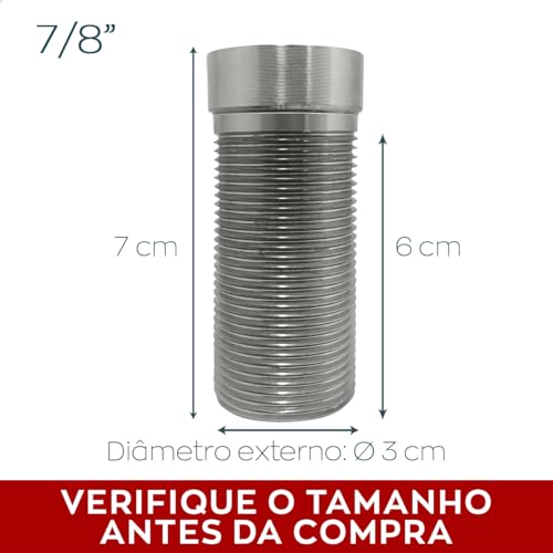Dona D Cor, Prolongador Para Valvula De Pia Banheiro 7/8 Aço Inox Prolongador Para Ralo 30mm Escoame