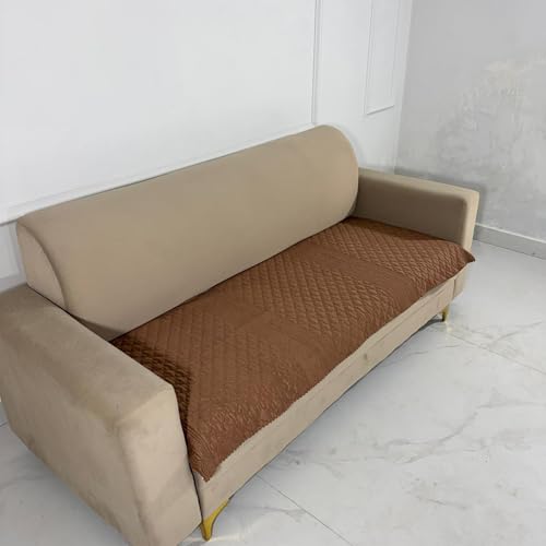 Image of Homerz Premium Petal Charm Sofa Cover | Embossed Floral Pattern | Soft Touch, Anti-Dust & Easy Wash Fabric Cloth, Washable and Durable (Rust, 5(3+1+1) Seater, Only Seat Cover)