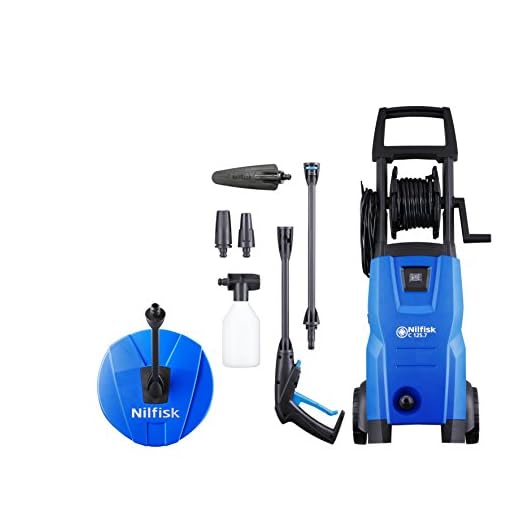 Nilfisk C 125.7 – 6 Home X-tra högtryckstvätt Tillbehör terrass och borste Bil 125 barer, 1500 W, 240 V, blå