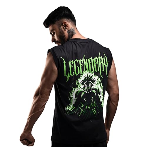Image of ZAMS Anime Printed Tank Top for Men - 180 GSM Premium Cotton, Ultra Soft Black Gym Vest, Perfect for Training & Track, Stylish Comfort