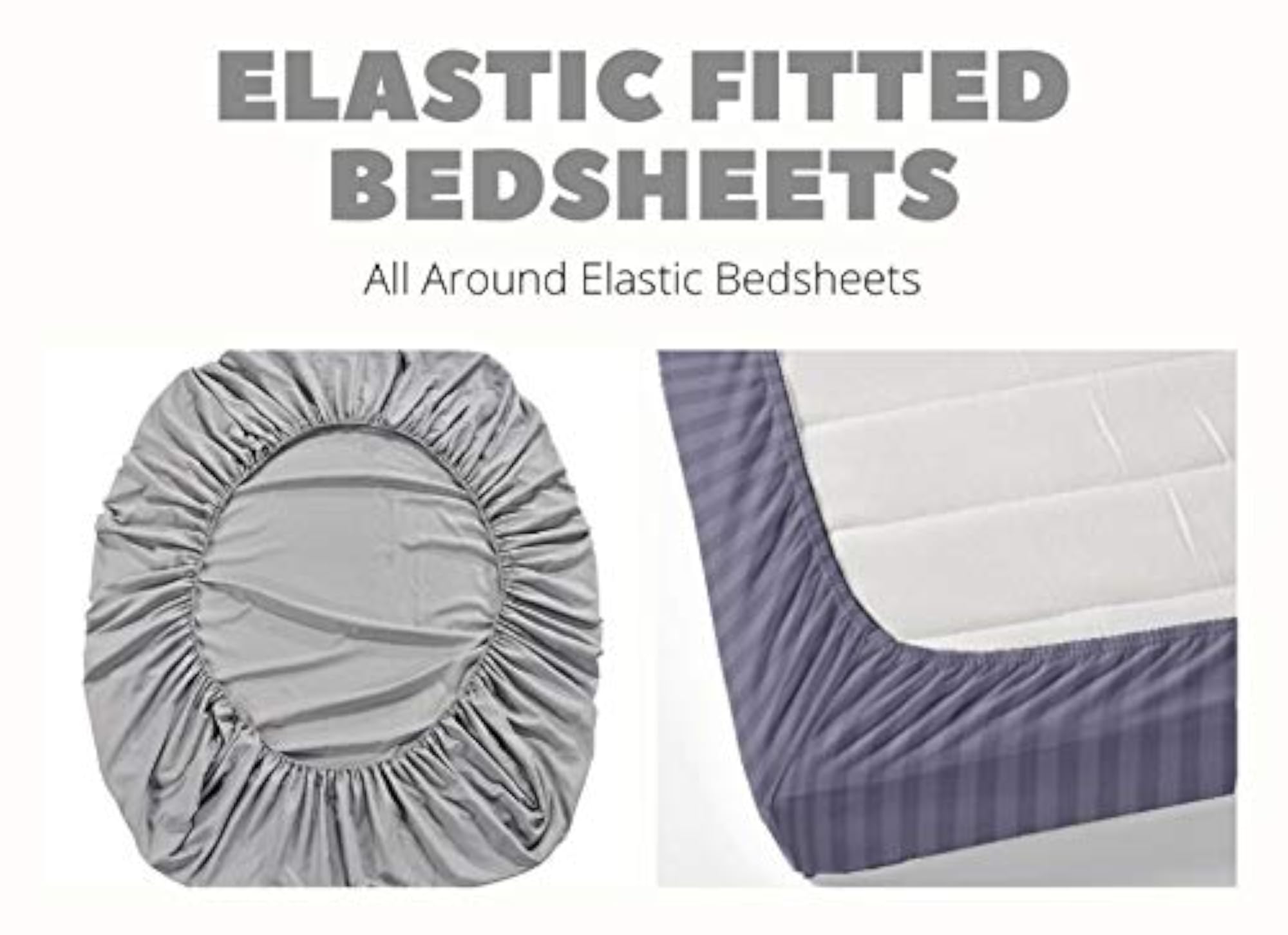 Glace Cotton Elastic Single Bedsheet with Pillow Cover