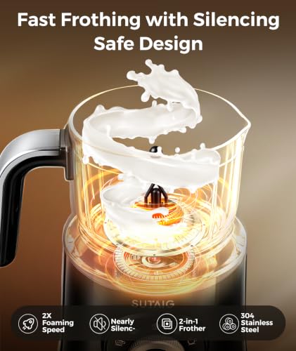 Image of Milk Frother, 27oz All-in-1 Milk Steamer and Frother for Coffee, Variable Froth Thickness, Hot & Cold Foam Milk Warmer with Temperature Control