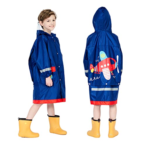 Kids Raincoats For Girls Boys Airplane Cartoon Toddler Waterproof Rain Wear Children Raincoat Jacket Poncho L Size #TOP2
