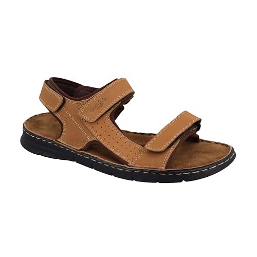 Gusti Leder Sandalen Mick Beige Rindsleder Klettverschluss
