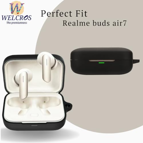Image of WELCROS Soft Silicone Case Cover Compatible for Realme Buds Air 7 | 7 Pro (Black, Combo)