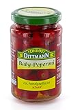Feinkost Dittmann Baby Peperoni rot, handgepflückt, scharf, 6er Pack (6 x 230 g)