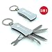 Produktbild TopSpirit® Schlüsselanhänger Multitool 5 in 1 Silber - Multi Tool mit Messer, Flaschenöffner, Nagelfeile, Lineal und Schere - 5.5 cm