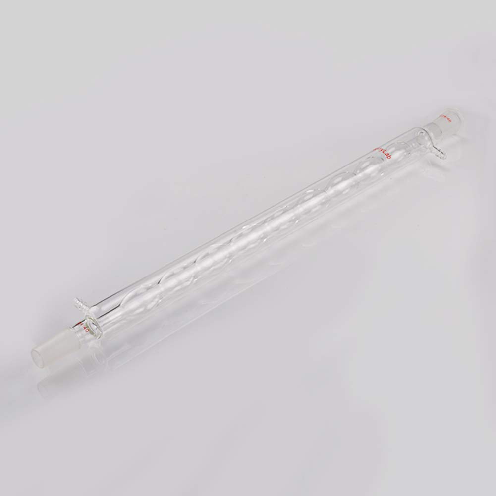Condensador de Allihn del vidrio de Borosilicate de StonyLab con 24/40 conjunto Condensador de cristal del laboratorio de la longitud de la chaqueta de 500mm