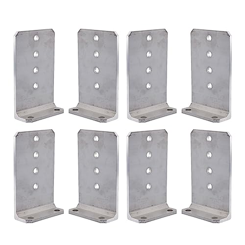 Generic 8" x 5" x 1/4" Aluminum Boat Trailer Bunk Brackets (8 Pack, Silver)