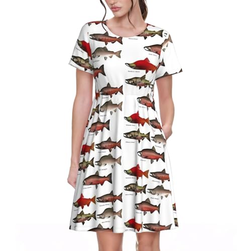 Robe d'été à manches courtes anti-chaleur fluide et colorée