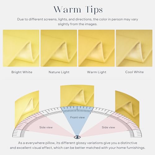Image of Phantoscope Pack of 2 Velvet Decorative Throw Decorative Pillow Cover Soft Solid Square Cushion Case for Couch Yellow 12 x 20 inches 30 x 50 cm