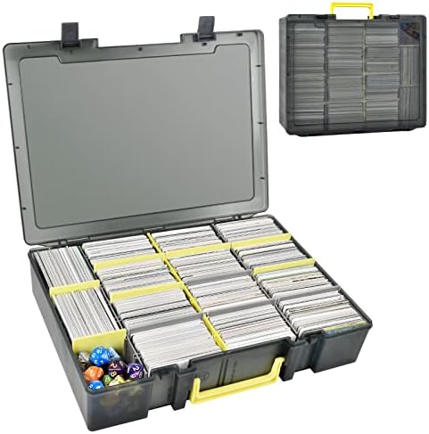 Xuerdon Trading Card Storage Box, 2300+ Playing Card Case Holder Organizer Compatible with PM TCG/for Yugioh/for CAH/for Phase 10/ for Topps Football Baseball Sports Cards (Case Only) - Grey