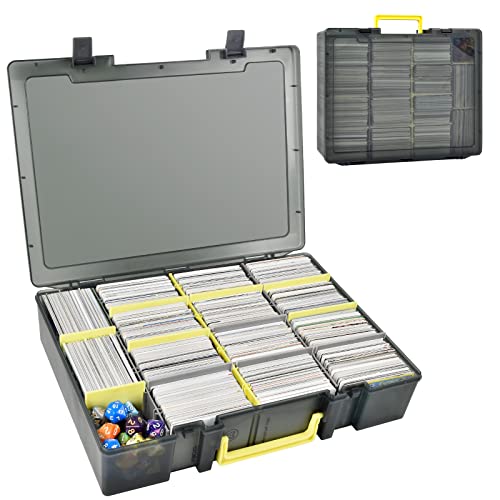 Xuerdon Trading Card Storage Box, 2300+ Playing Card Case Holder Organizer Compatible With Pm Tcg/For Yugioh/For Cah/For Phase 10/ For Topps Football Baseball Sports Cards (Case Only) - Grey #TOP3