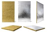 Kamin-Dämmplatten, Steinwolle mit Alufolie, 30 mm, 10 Stück, Rockwool-Wolle